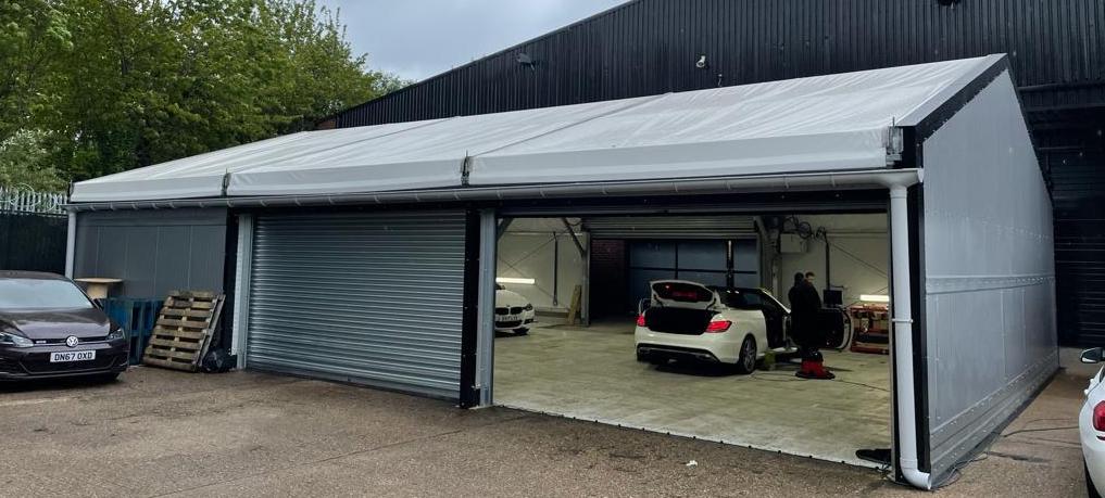 Lauralu temporary canopy and industrial canopies for workshop spaces
